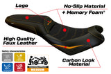 Tappezzeria Italia Kawasaki Versys 650 2007-2025 Seat Cover Comfort in Orange and Black