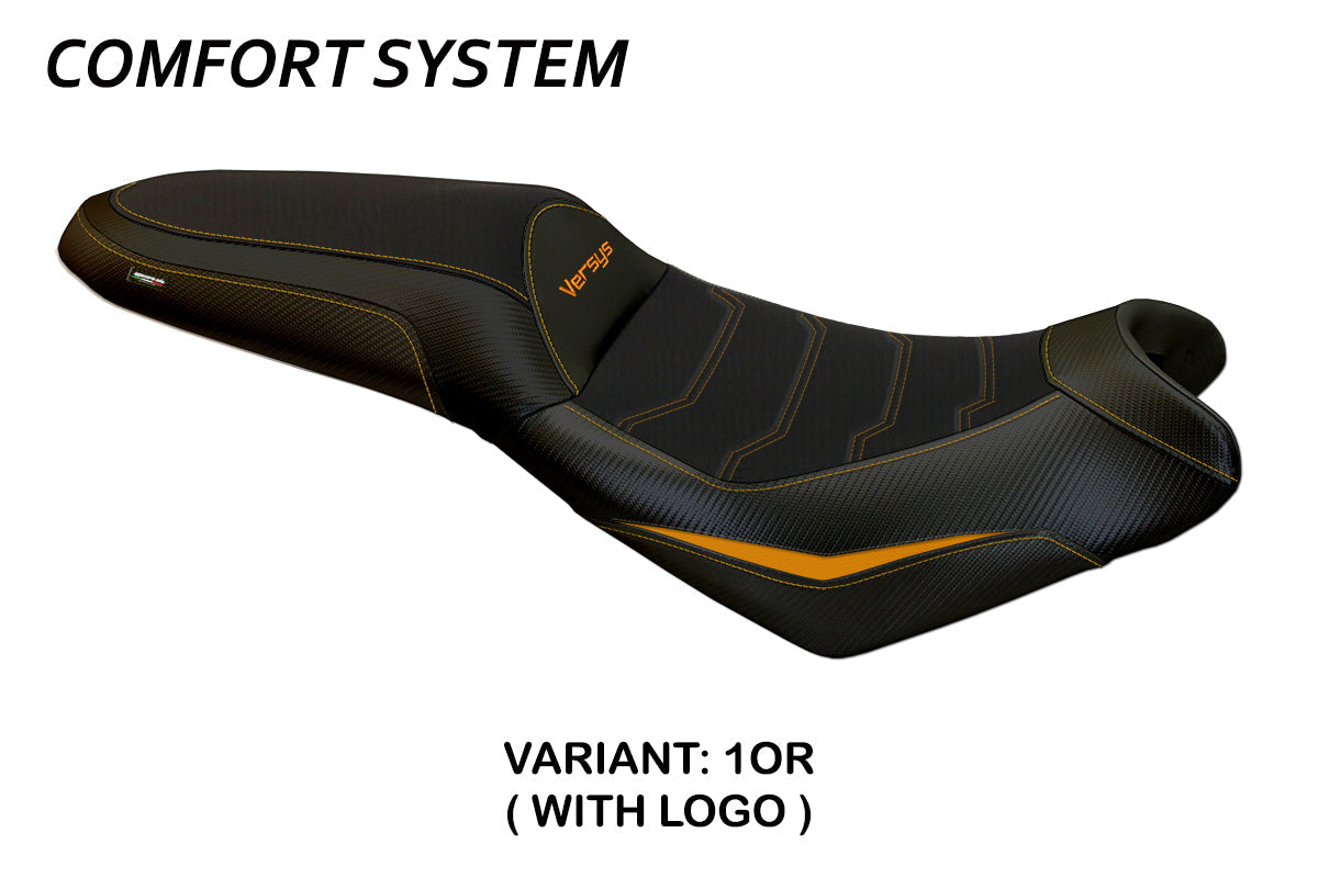 Tappezzeria Italia Kawasaki Versys 650 2007-2025 Seat Cover Comfort in Orange and Black
