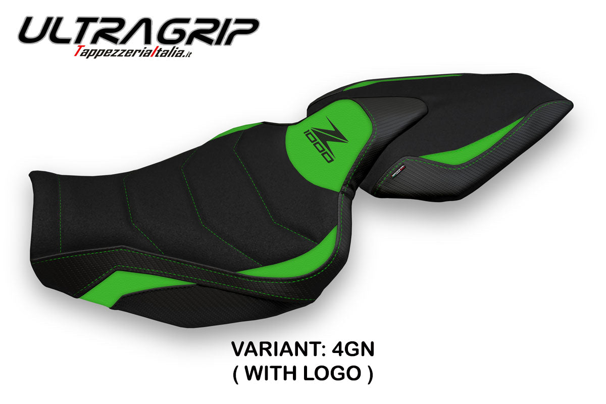 Tappezzeria Italia Kawasaki Z1000 2014-2021 Seat Cover Ultragrip in Green and Black