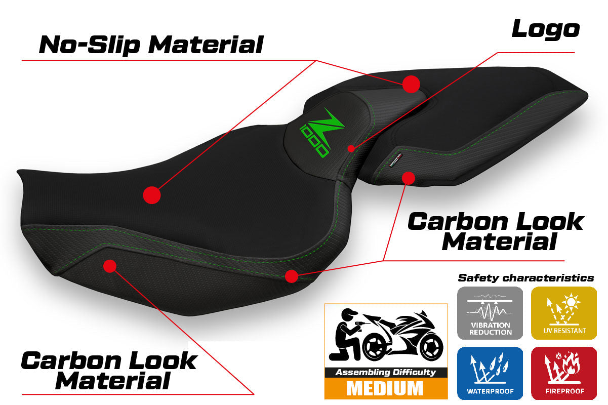 Tappezzeria Italia Kawasaki Z1000 2014-2021 Seat Cover in Black