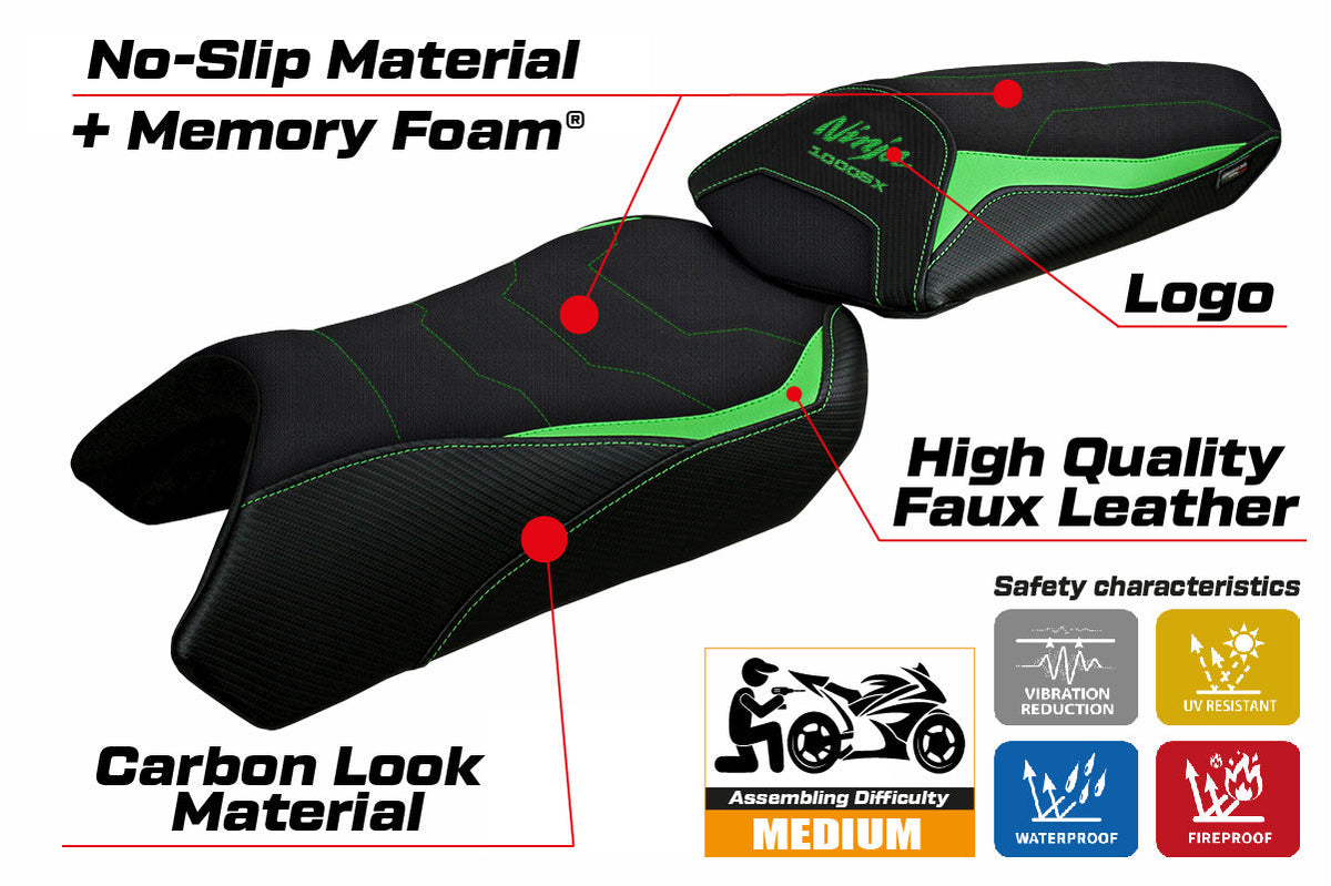 Tappezzeria Italia Kawasaki Ninja 1000 / 1000 SX 2020-2024 Seat Cover Comfort in Green