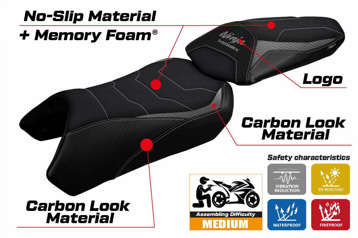 Tappezzeria Italia Kawasaki Ninja 1000 / 1000 SX 2020-2024 Seat Cover Comfort in Grey
