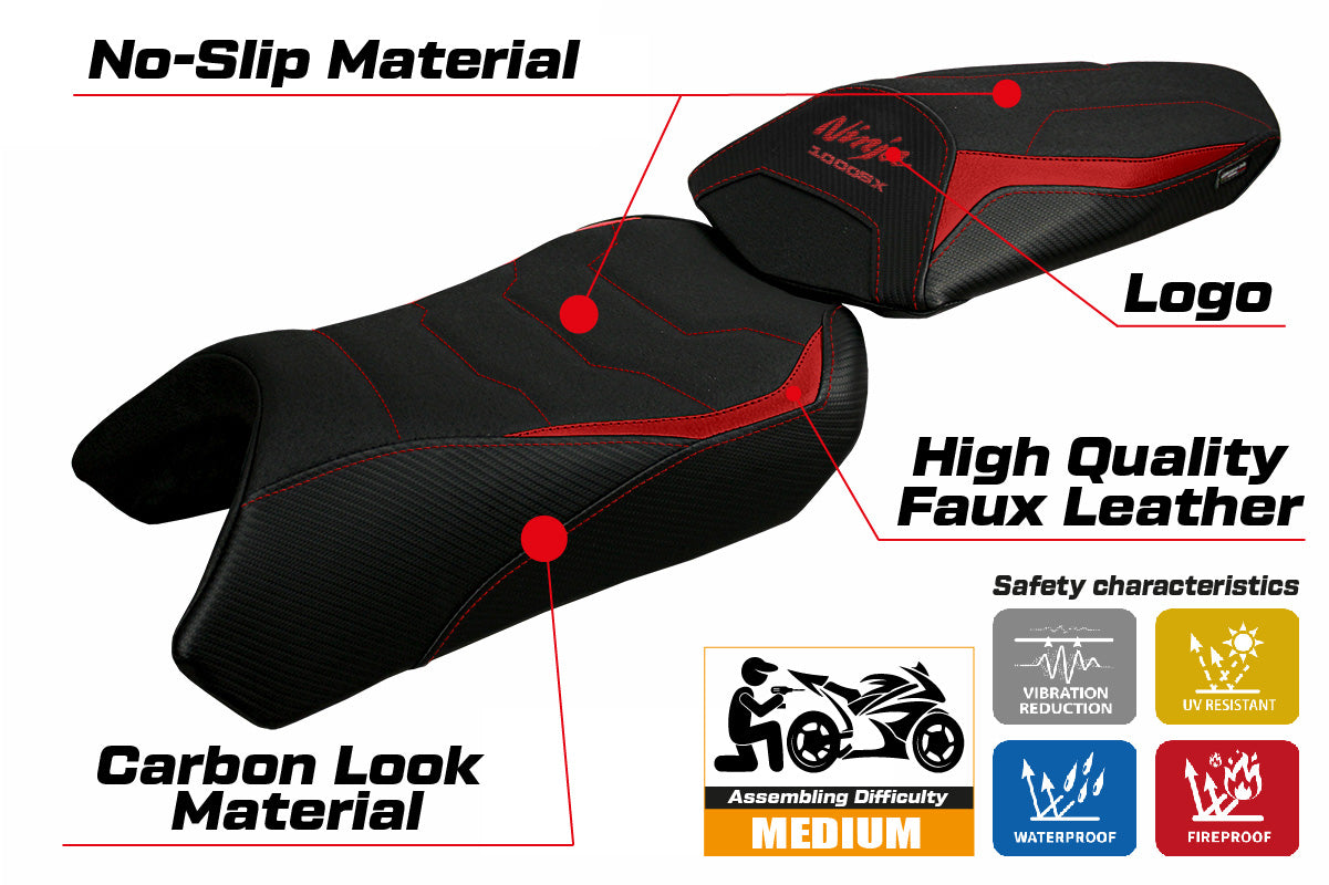 Tappezzeria Italia Kawasaki Ninja 1000 / 1000 SX 2020-2024 Seat Cover Ultragrip in Red
