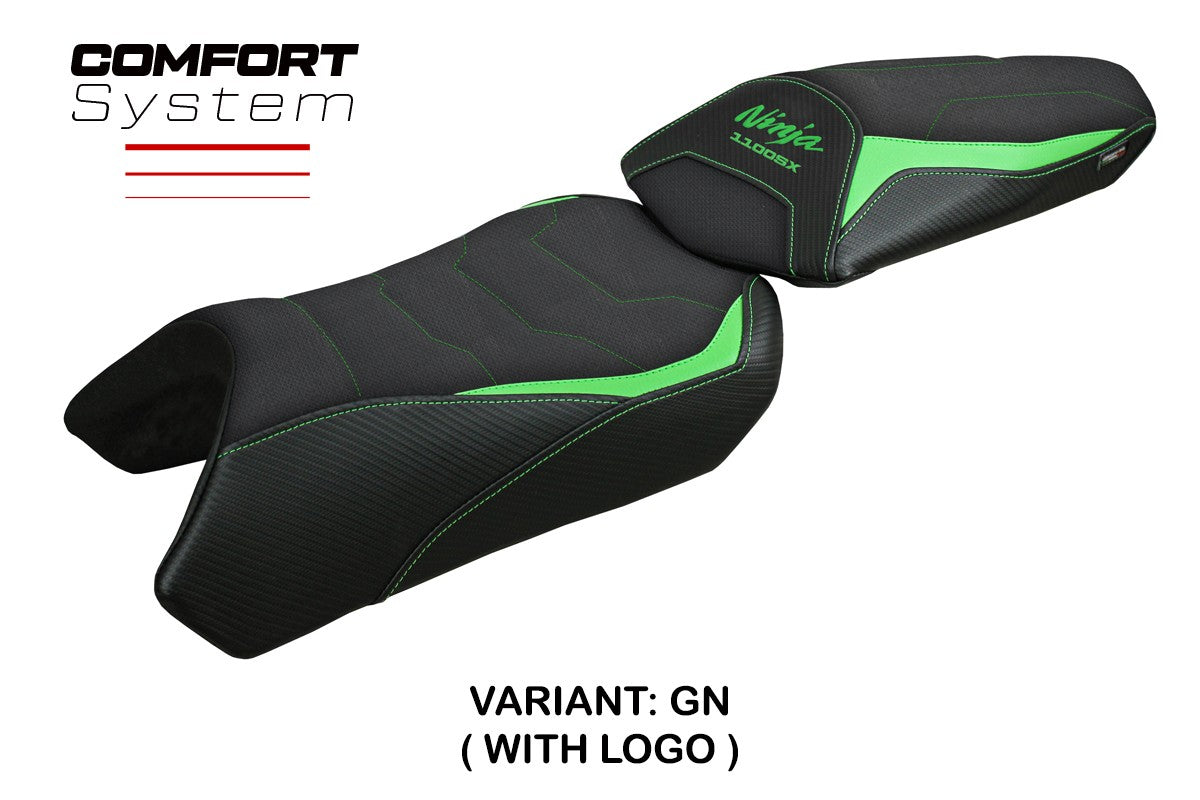 Tappezzeria Italia Kawasaki Ninja 1100 SX 2025  Seat Cover Comfort Green Black