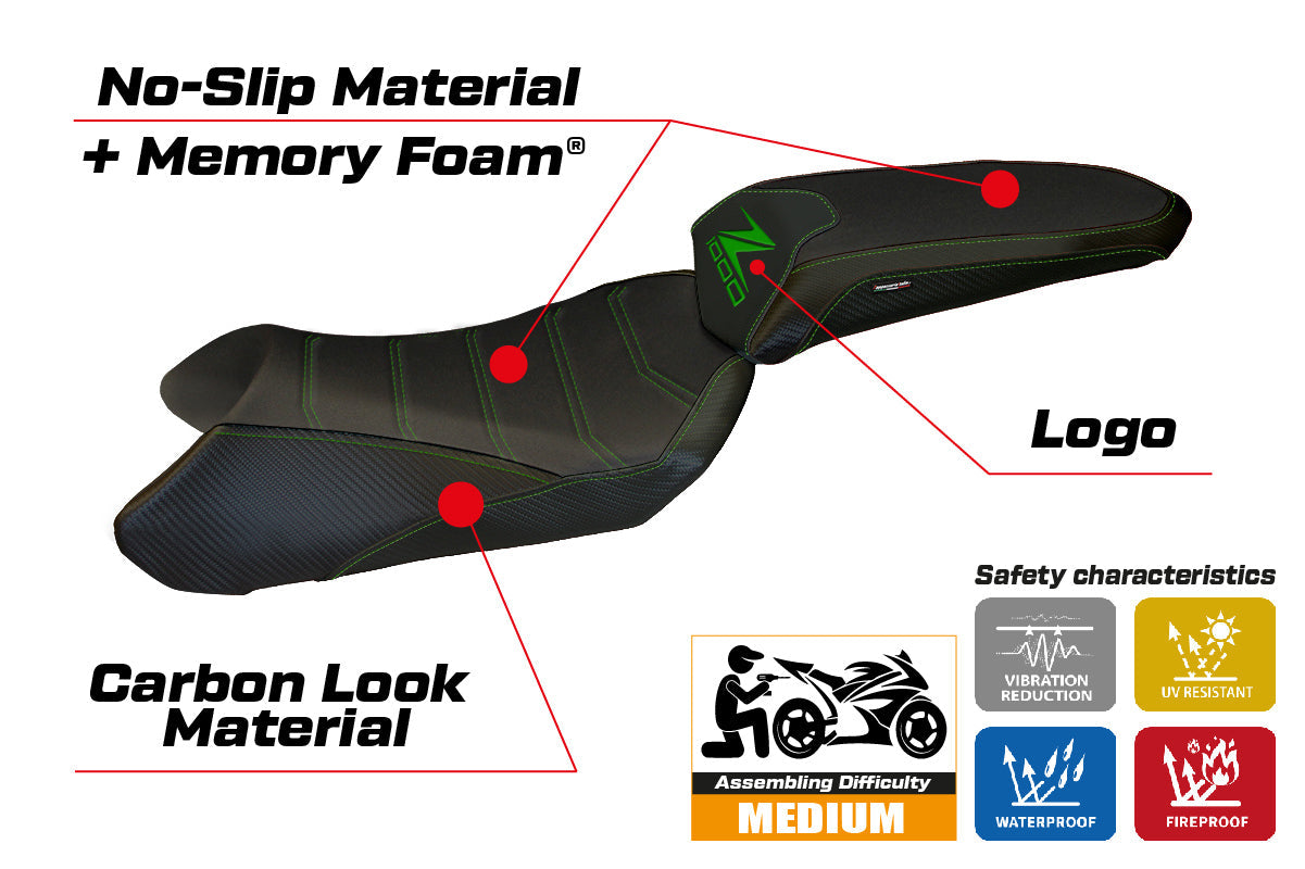 Tappezzeria Italia Kawasaki Ninja 1000 Z1000 SX 2011-2016 Seat Cover Comfort in Black