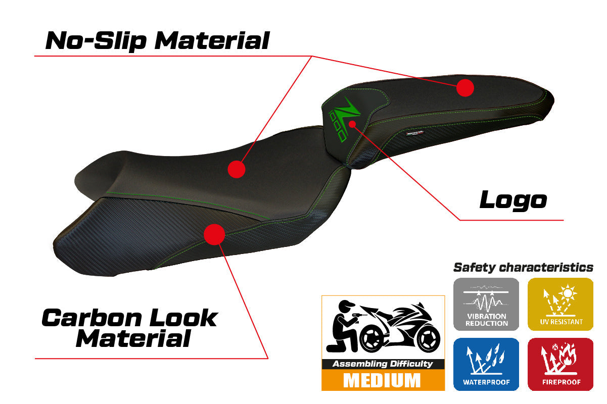 Tappezzeria Italia Kawasaki Ninja 1000 Z1000 SX 2017-2019 Seat Cover in Black