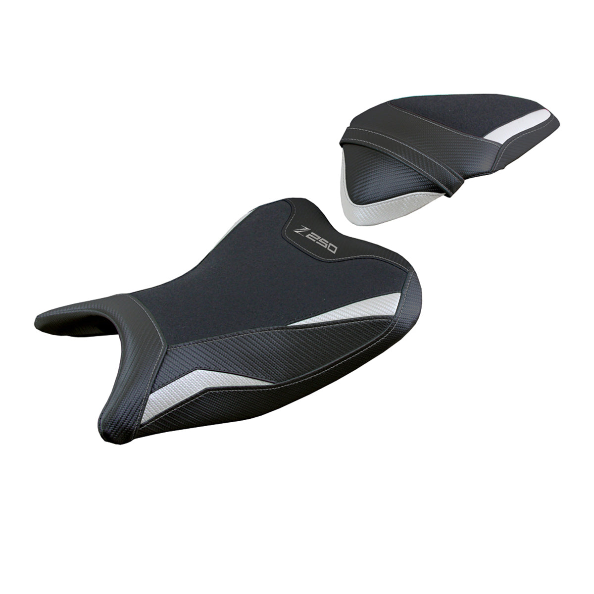 Tappezzeria Italia Kawasaki Z250 2019 2020 Seat Cover Ultragrip in White and Black