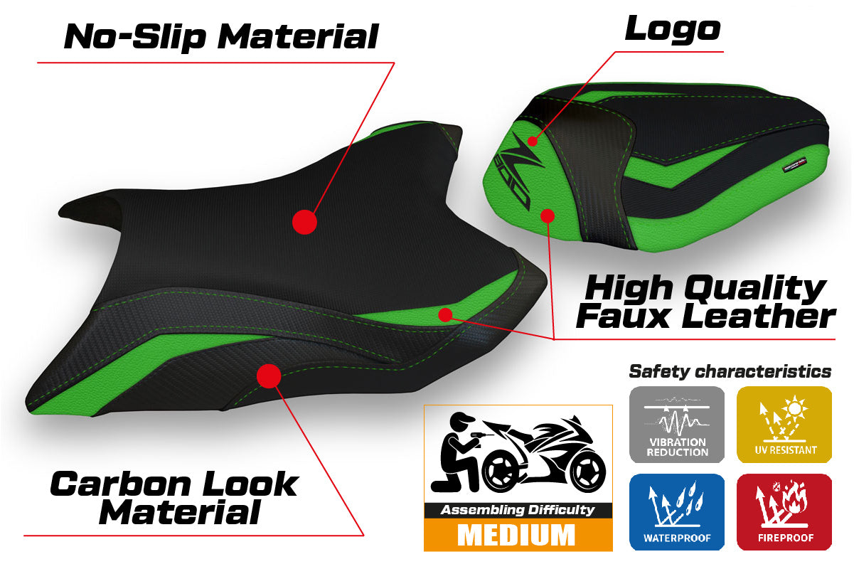Tappezzeria Italia Kawasaki Z800 2013-2016 Seat Cover in Green Black