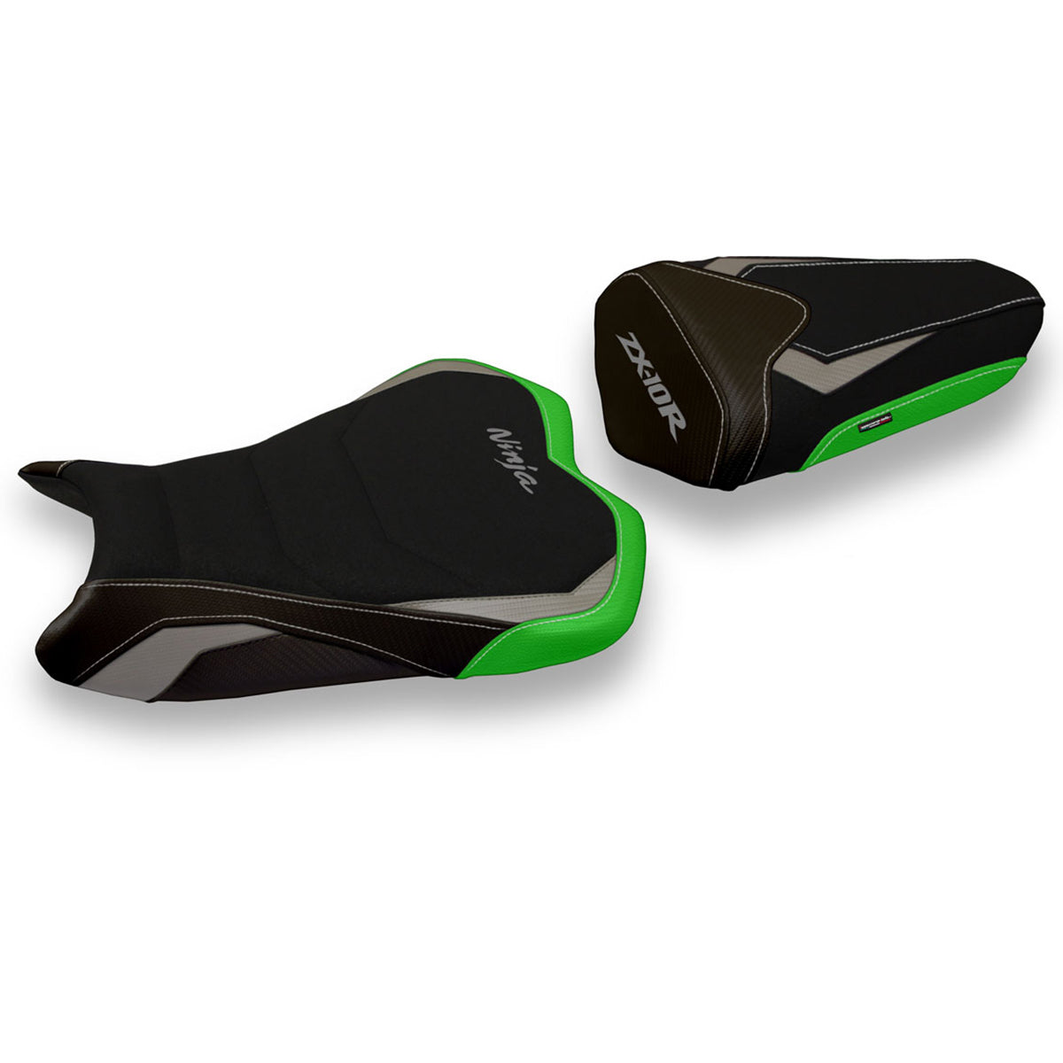 Tappezzeria Italia Kawasaki Ninja ZX10R 2008-2010 Seat Cover Ultragrip in Grey and Green