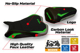 Tappezzeria Italia Kawasaki Ninja ZX10R 2008-2010 Seat Cover Ultragrip in Green and Grey