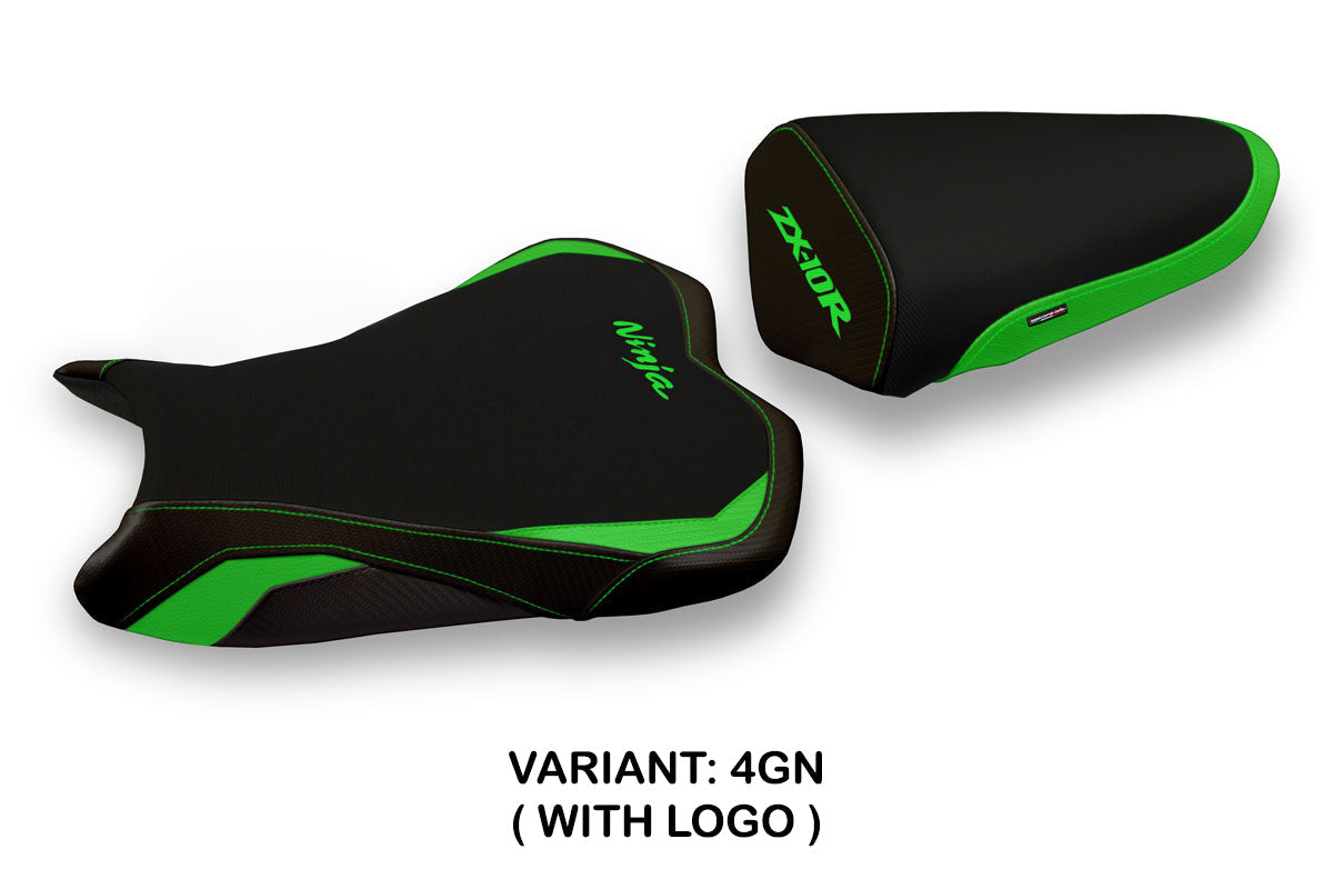Tappezzeria Italia Kawasaki Ninja ZX10R 2008-2010 Seat Cover in Green and Black