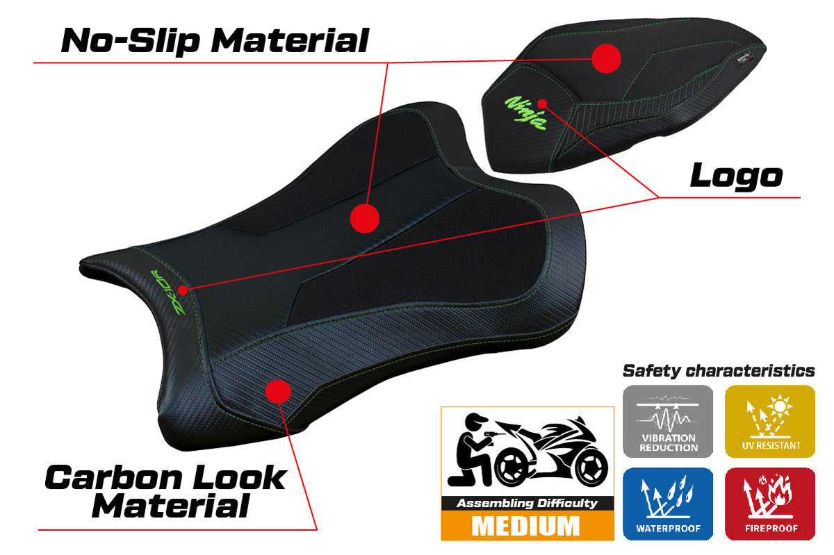 Tappezzeria Italia Kawasaki Ninja ZX10R 2021-2025 Seat Cover Ultragrip in Black