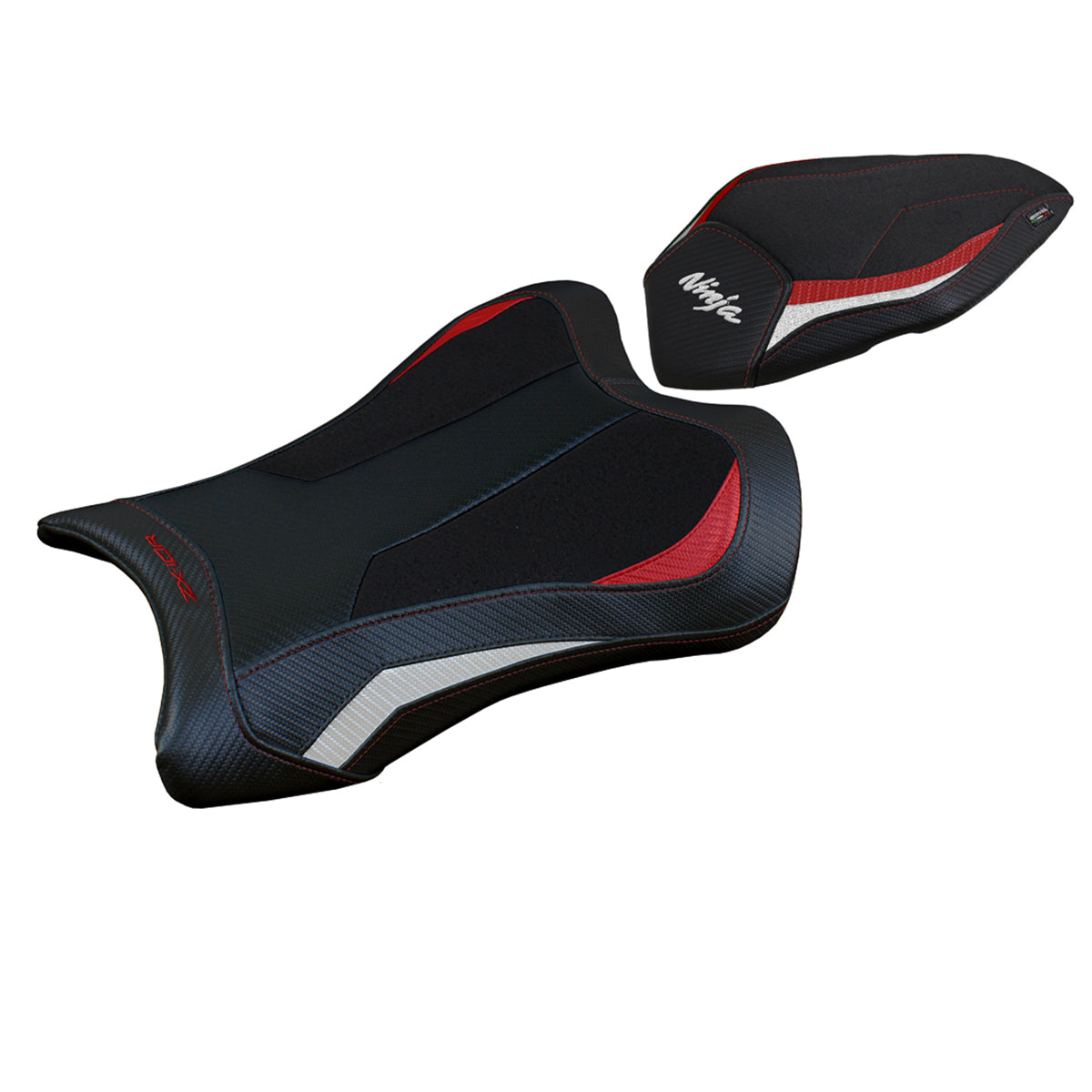 Kawasaki Ninja ZX10R 2021-2025 Seat Cover Tappezzeria Italia Ultragrip in Red and White