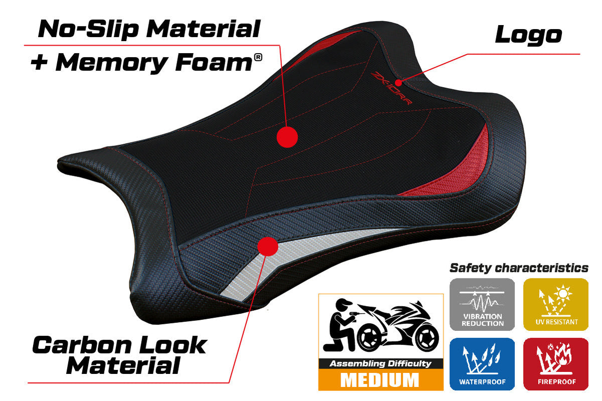 Tappezzeria Italia Kawasaki Ninja ZX10RR 2021-2025 Seat Cover Comfort Red in White