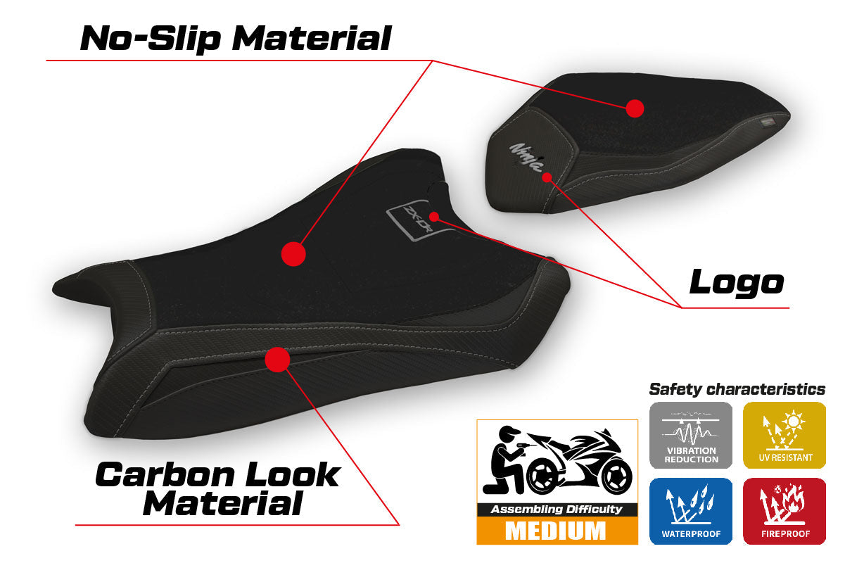 Tappezzeria Italia Kawasaki Ninja ZX10R 2016-2020 Seat Cover in Black