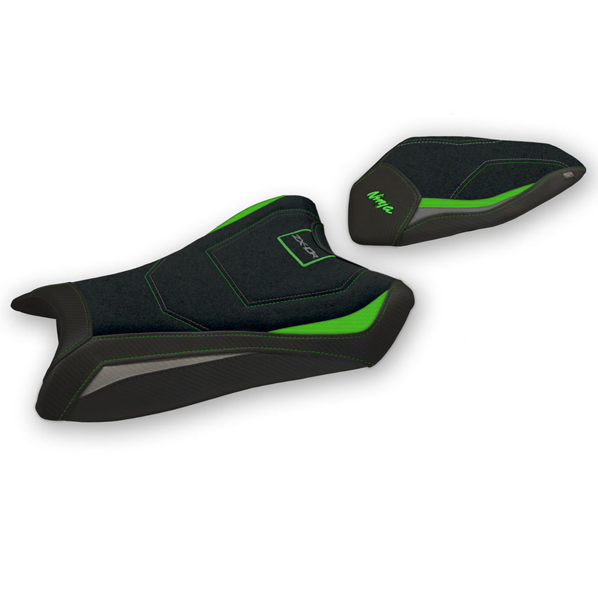 Tappezzeria Italia Kawasaki Ninja ZX10R 2016-2020 Seat Cover Ultragrip in Green and Grey