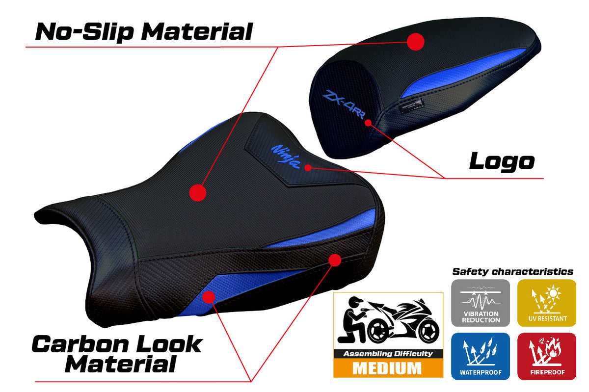 Kawasaki ZX4RR 2023-2025 Seat Cover Tappezzeria Italia in Blue and Black