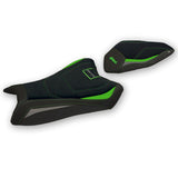 Tappezzeria Italia Kawasaki Ninja ZX6R 2019-2025 Seat Cover Ultragrip in Green and Grey