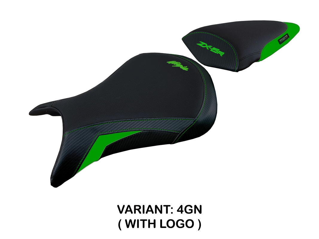 Tappezzeria Italia Kawasaki Ninja ZX6R 2005 2006 Seat Cover in Green and Black