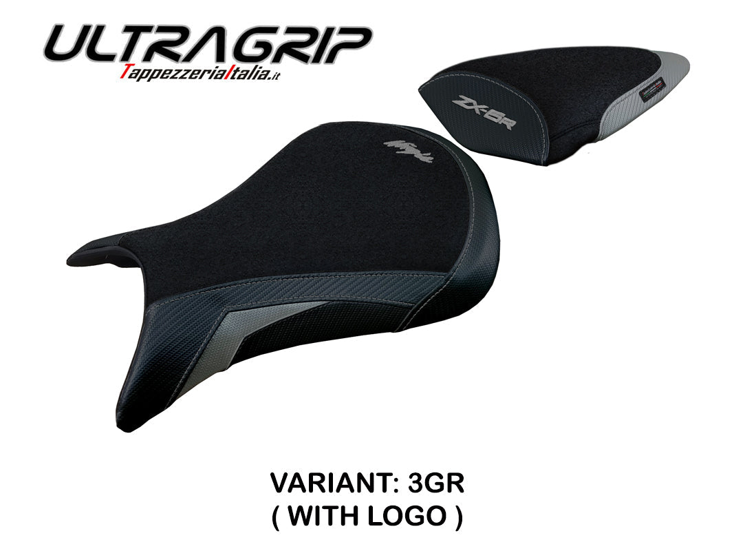 Tappezzeria Italia Kawasaki Ninja ZX6R 2005 2006 Seat Cover Ultragrip in Grey and Black