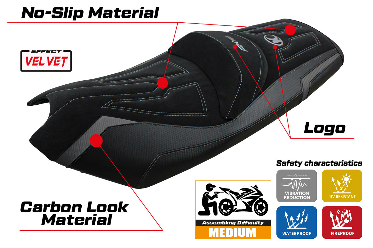 Tappezzeria Italia Kymco AK 550 2017-2024 Seat Cover in Grey and Black