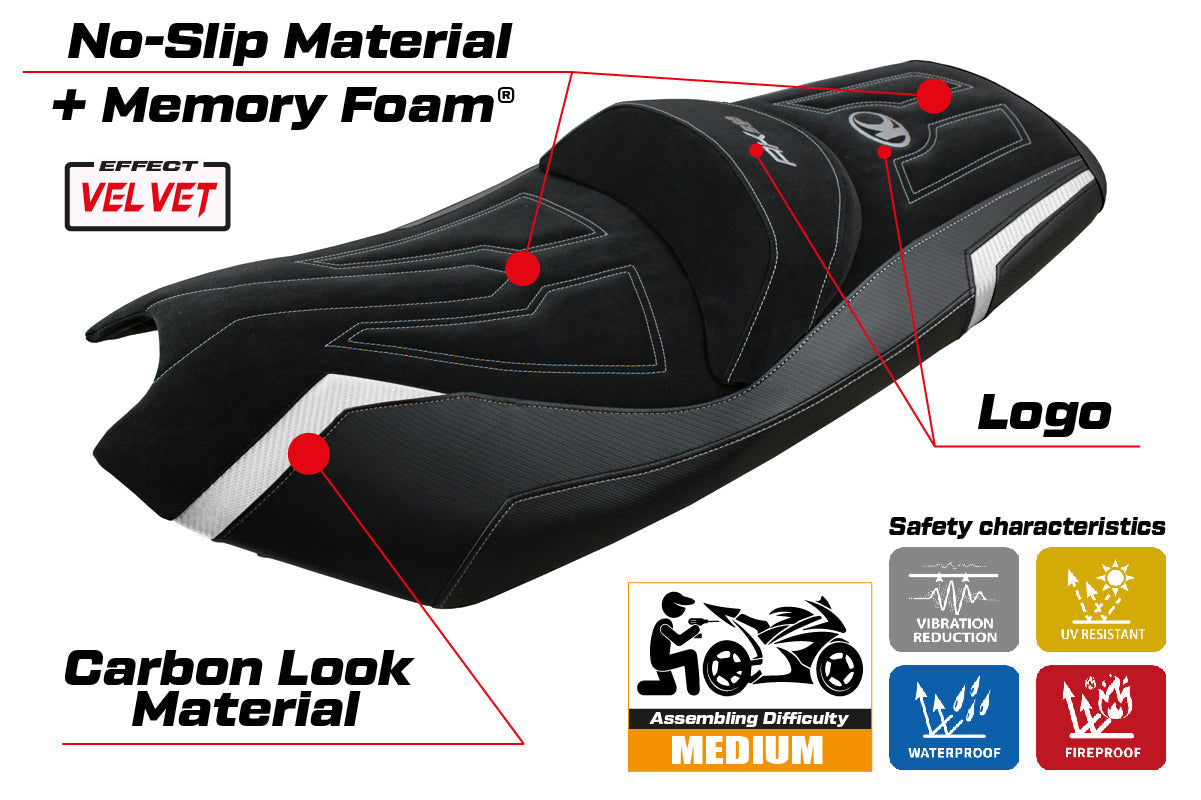 Tappezzeria Italia Kymco AK 550 2017-2024 Seat Cover Comfort in Silver