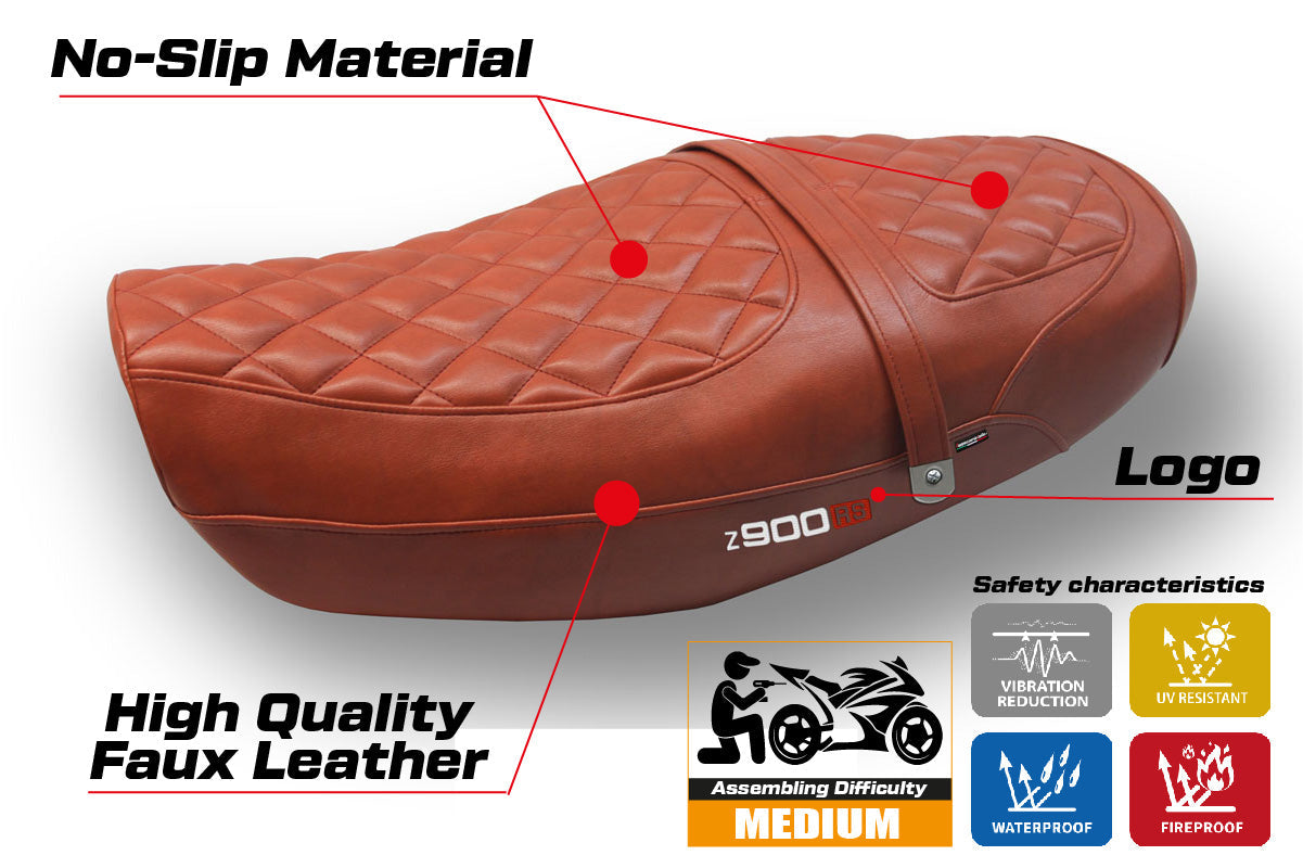 Tappezzeria Italia Kawasaki Z900RS 2018-2025 Seat Cover Leather Brick