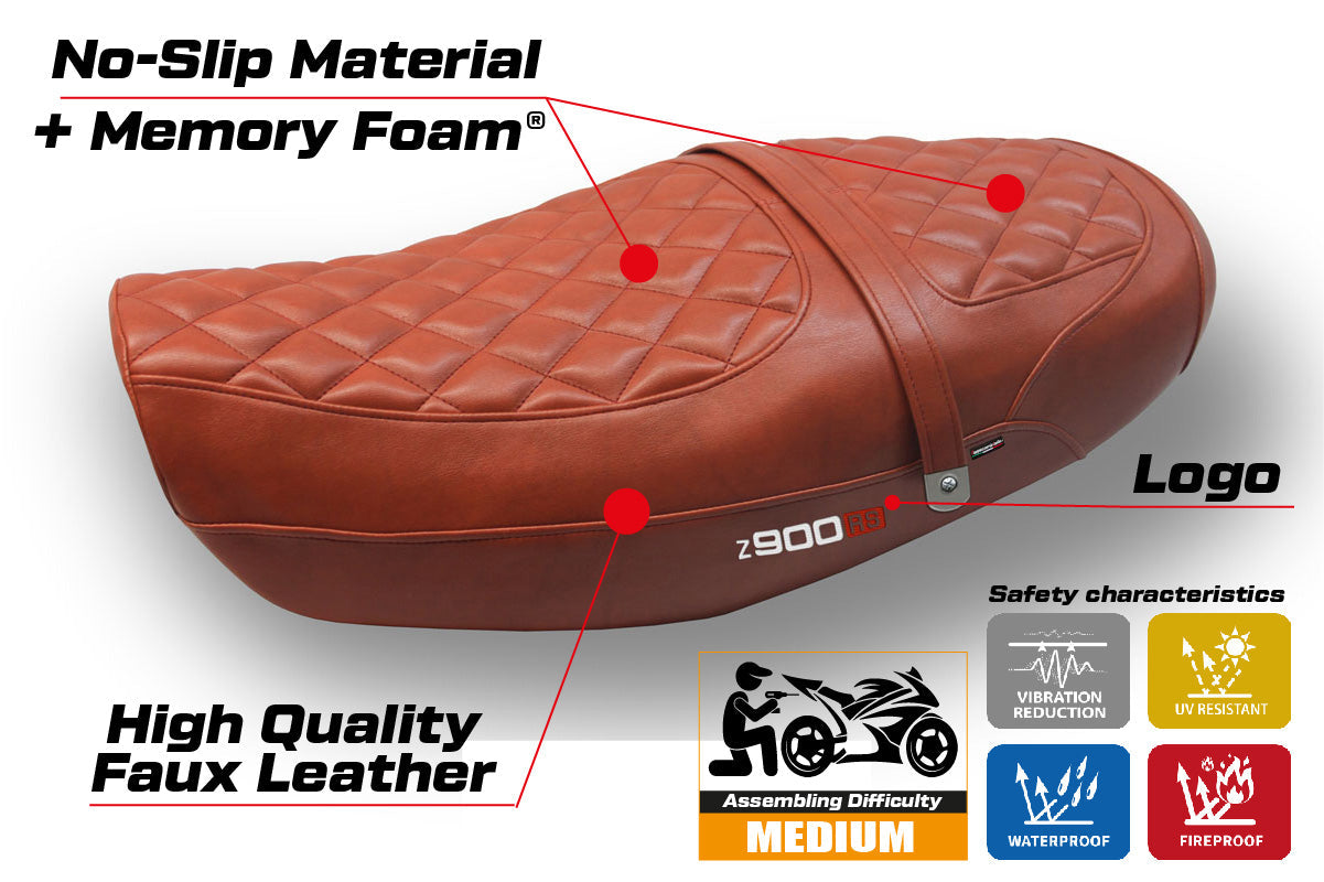 Tappezzeria Italia Kawasaki Z900RS 2018-2025 Seat Cover Comfort Leather Brick