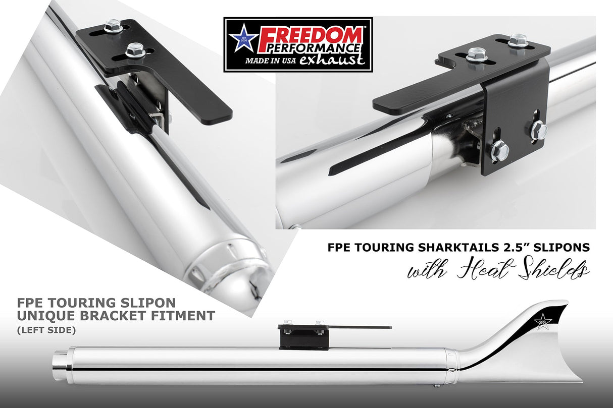 HARLEY FREE WHEELER SHARKTAIL 2.125" SLIP-ONS BUNDLE
