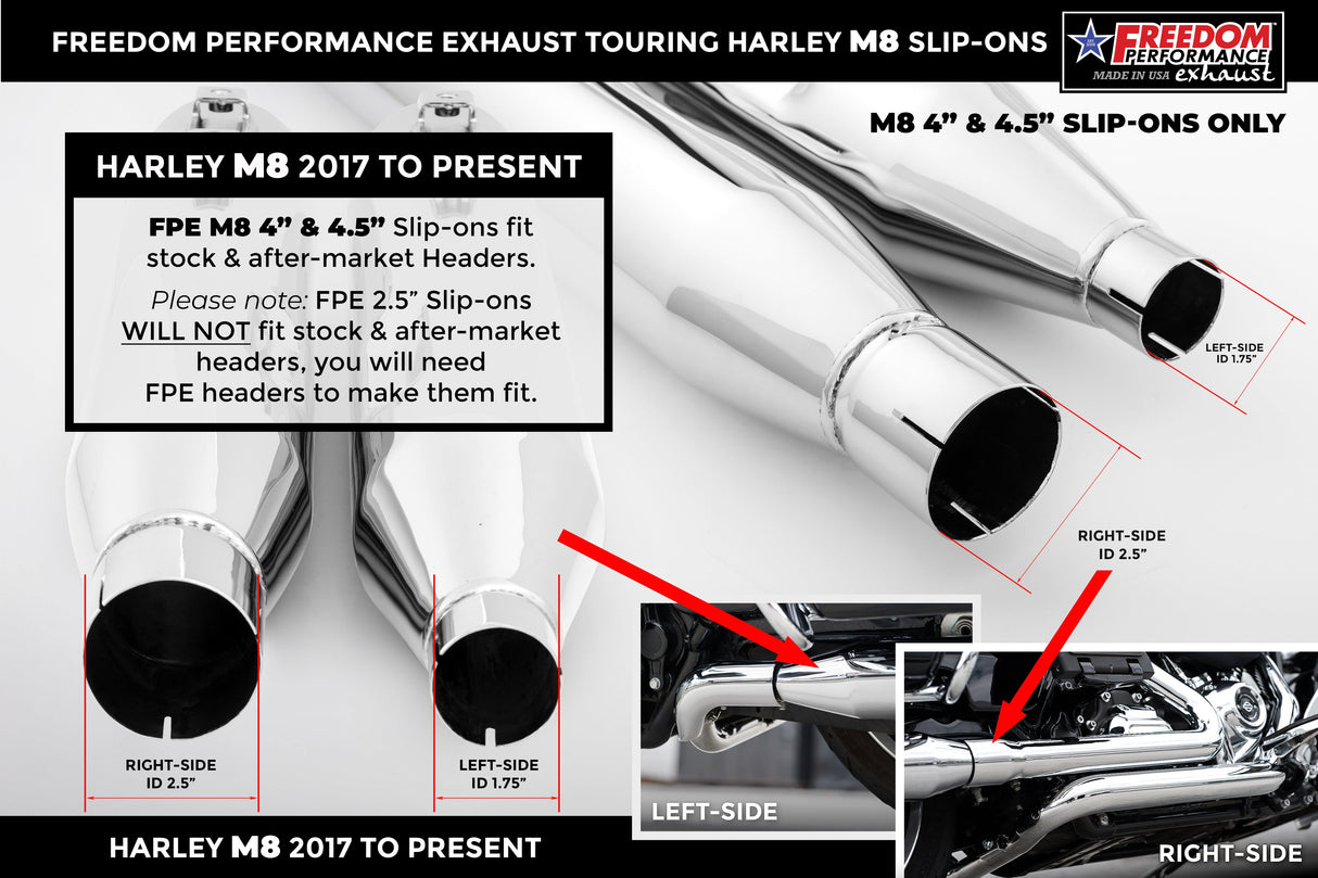 HARLEY TOURING RIGHT SIDE TUCK & UNDER TRUE-DUAL HEADERS Fits '95-Present
