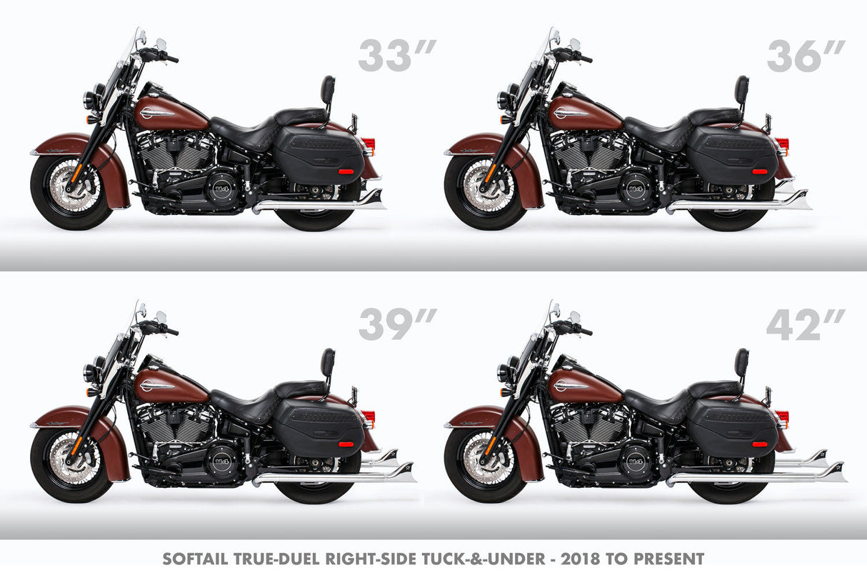 HARLEY M8 SOFTAIL 2.5" TUCK & UNDER TRUE DUALS FULL SYSTEM 2018-PRESENT BUNDLE *NOT FOR WIDE TIRE BIKES