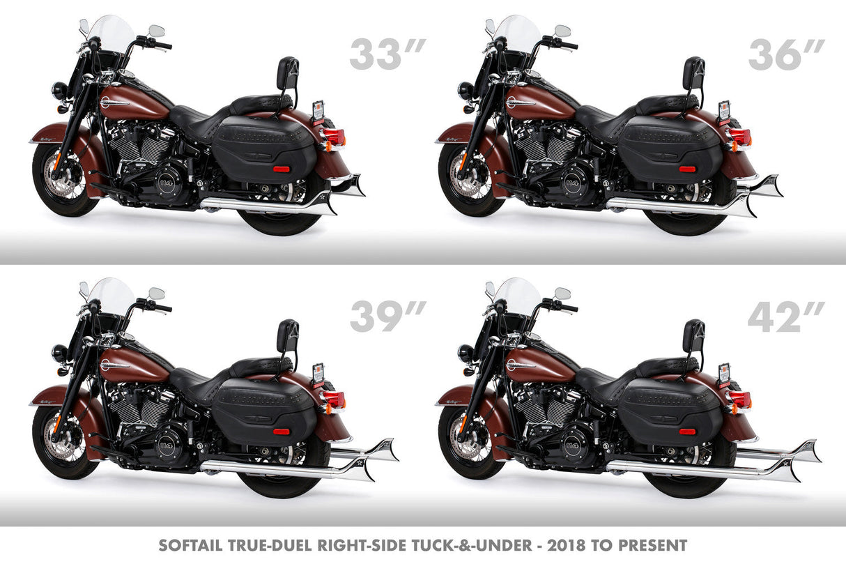 HARLEY M8 SOFTAIL 2.5" TUCK & UNDER TRUE DUALS FULL SYSTEM 2018-PRESENT BUNDLE *NOT FOR WIDE TIRE BIKES