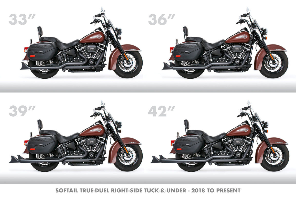 HARLEY M8 SOFTAIL 2.5" TUCK & UNDER TRUE DUALS FULL SYSTEM 2018-PRESENT BUNDLE *NOT FOR WIDE TIRE BIKES