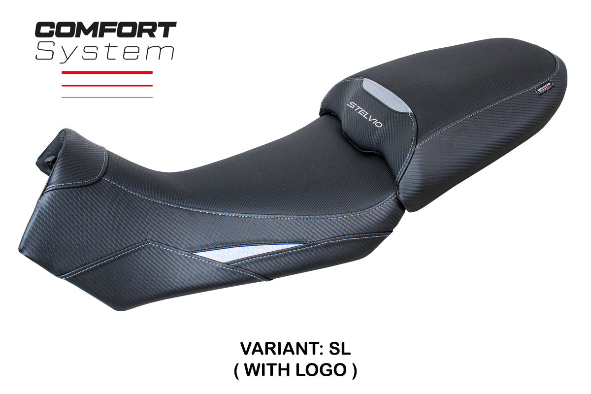 Tappezzeria Italia Moto Guzzi Stelvio 1000 2024-2025 Seat Cover Comfort in Silver and Black