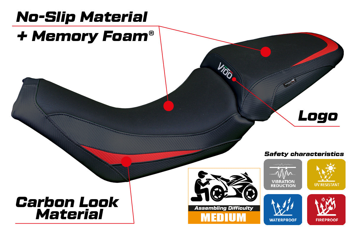 Tappezzeria Italia Moto Guzzi V100 Mandello 2022-2025 Seat Cover Comfort Red