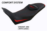 Tappezzeria Italia Moto Guzzi V85TT 2019-2025 Seat Cover Comfort in Red and Black