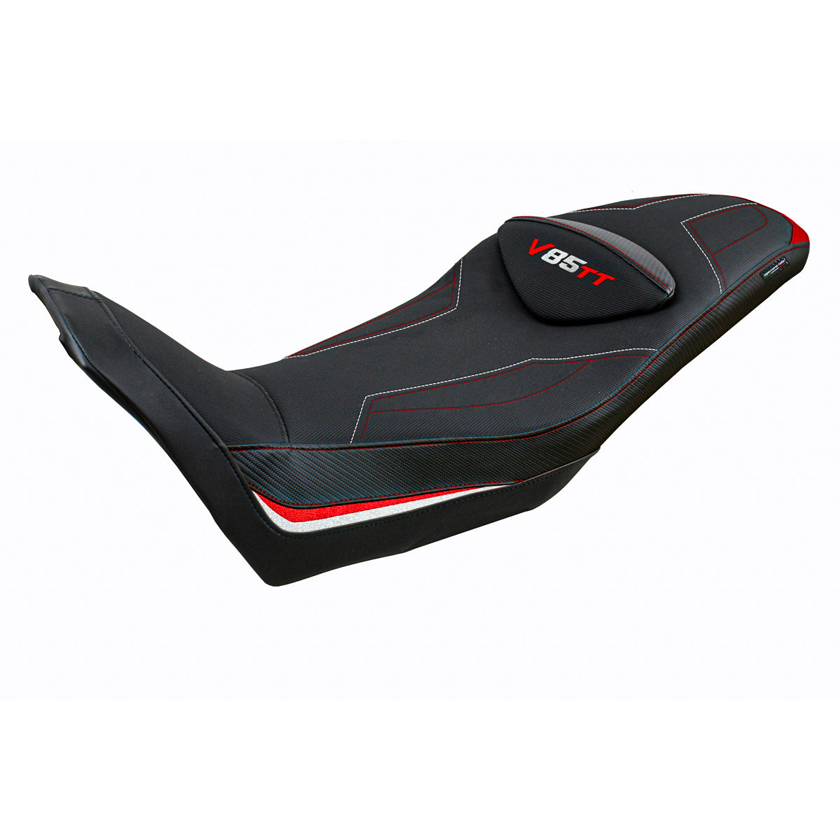 Tappezzeria Italia Moto Guzzi V85TT 2019-2025 Seat Cover Comfort in Red and White