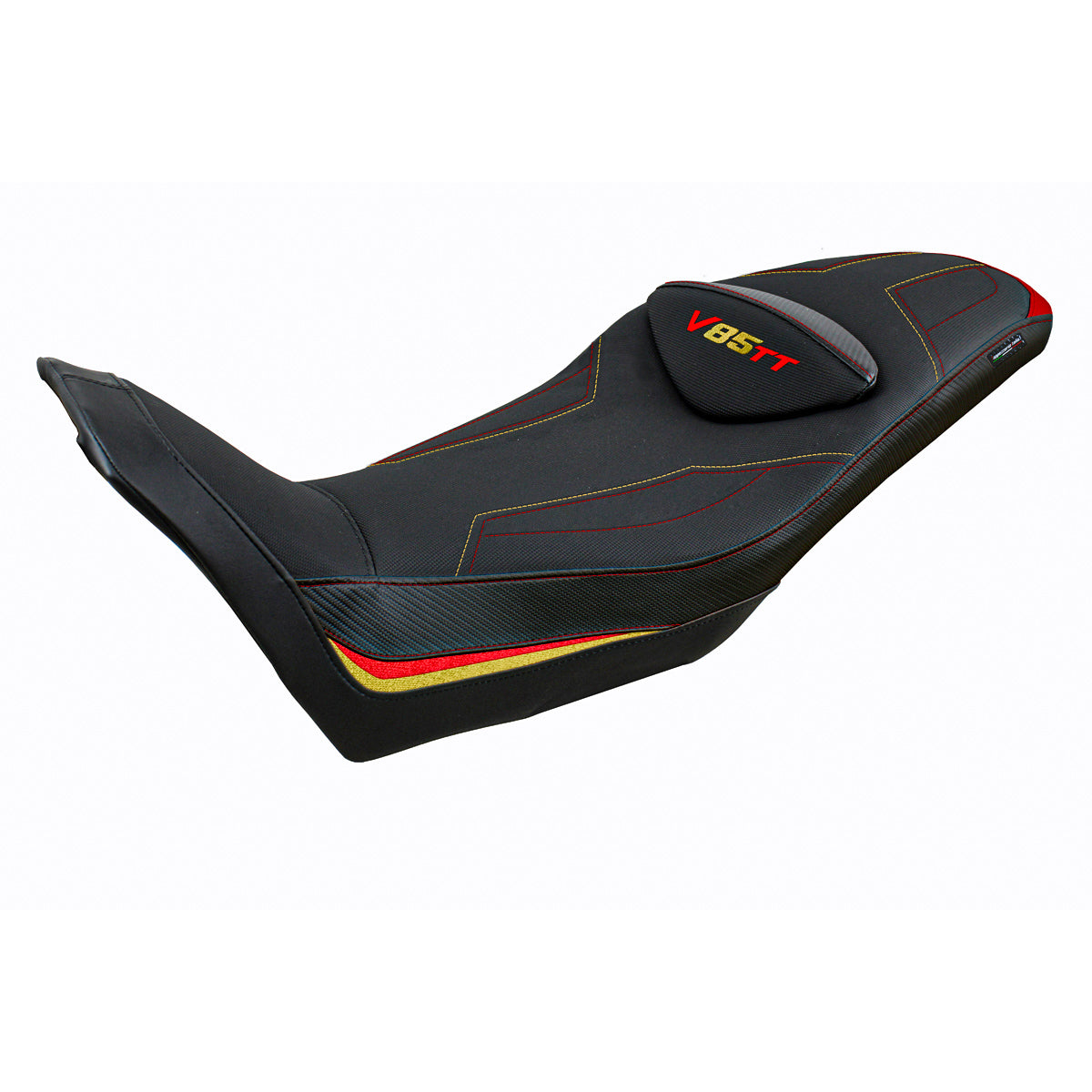 Tappezzeria Italia Moto Guzzi V85TT 2019-2025 Seat Cover Comfort in Red and Gold