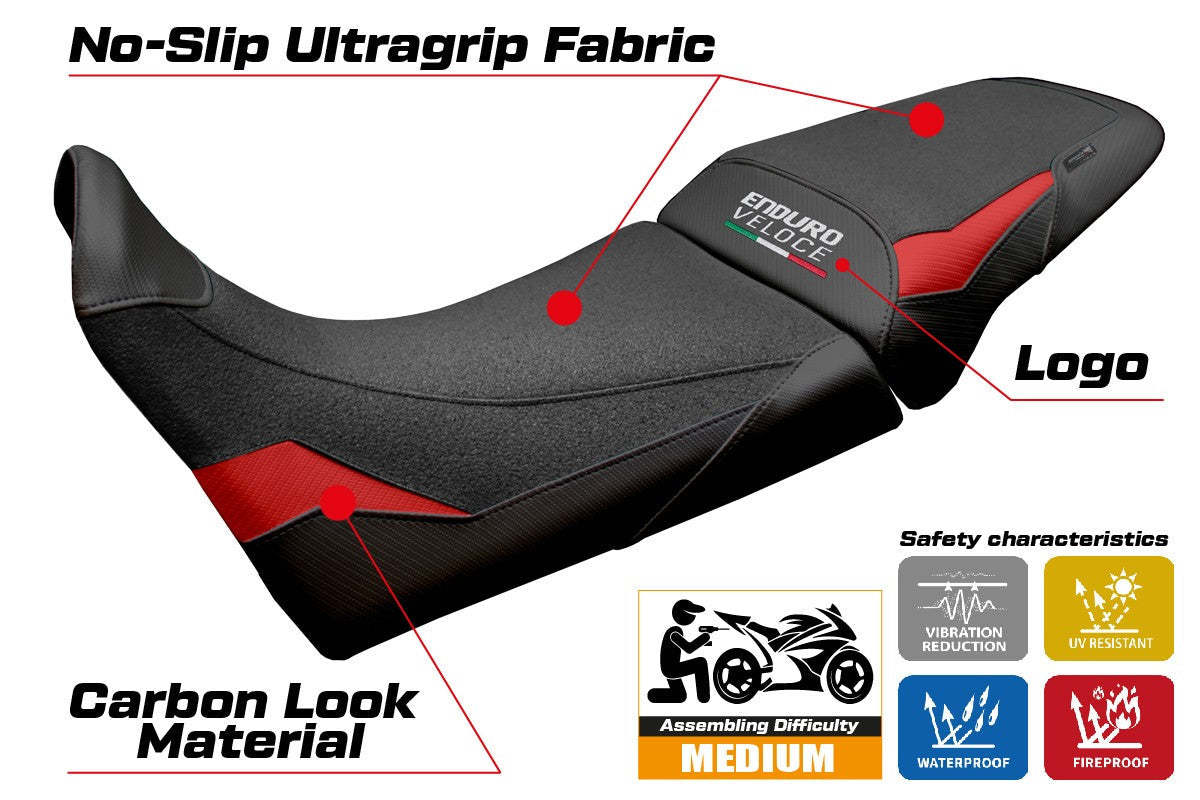 Tappezzeria Italia MV Agusta Enduro Veloce 2024-2025 Seat Cover Ultragrip Red Black