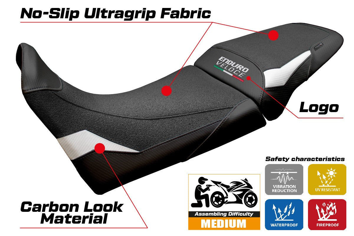 Tappezzeria Italia MV Agusta Enduro Veloce 2024-2025 Seat Cover Ultragrip White Black