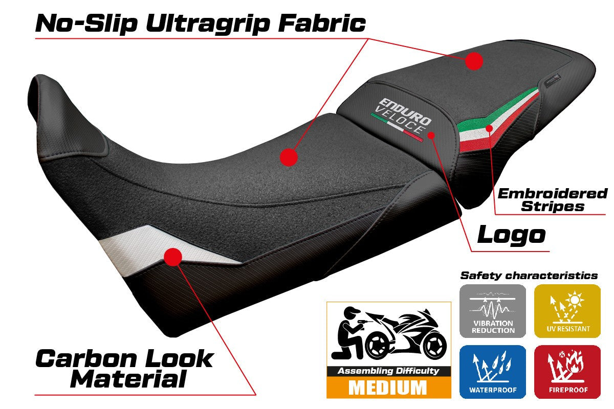 Tappezzeria Italia MV Agusta Enduro Veloce 2024-2025 Seat Cover Ultragrip White Ita