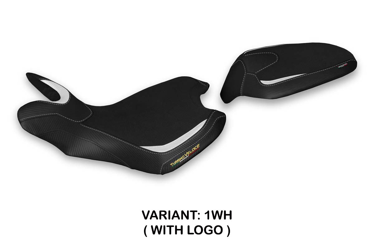 Tappezzeria Italia MV Agusta Turismo Veloce 2021-2025 Seat Cover in White in Black
