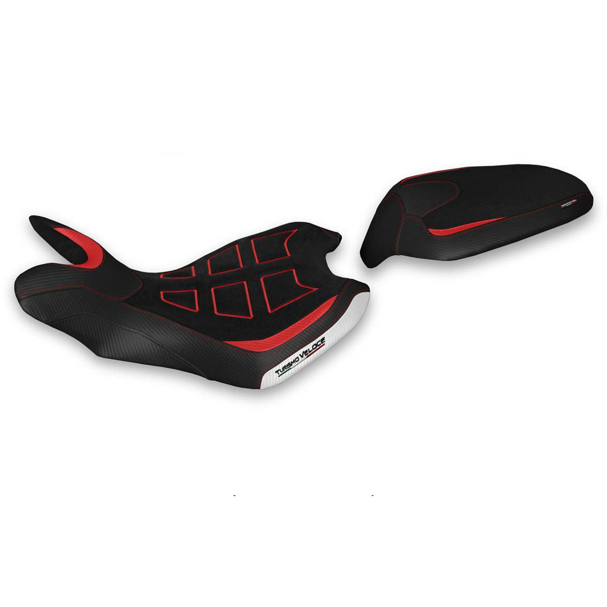 Tappezzeria Italia MV Agusta Turismo Veloce 2021-2025 Seat Cover Ultragrip in White in Red SE