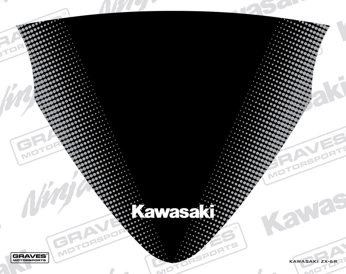 Graves ZX-6R Zero Gravity Tall Windscreen Sticker - Black  STK-24ZX6-WSK