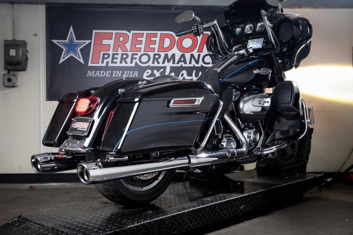 HARLEY TOURING AMERICAN OUTLAW & COMBAT FLUTED 4.5" MEGAPHONE SLIP-ONS BUNDLE 1995-PRESENT