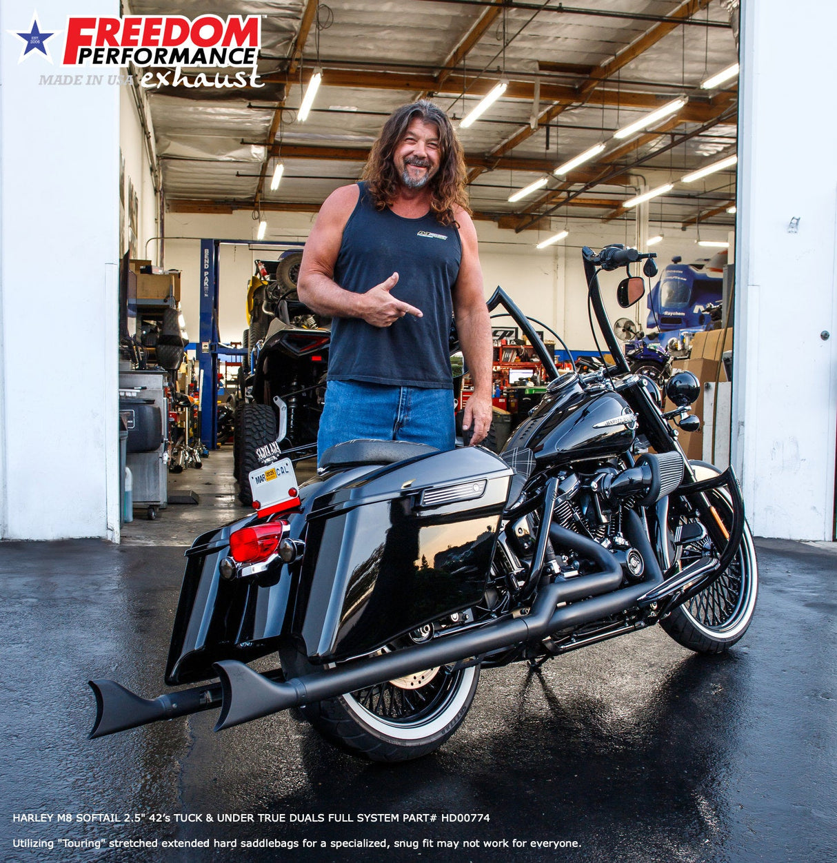 HARLEY M8 SOFTAIL 2.5" TUCK & UNDER TRUE DUALS FULL SYSTEM 2018-PRESENT BUNDLE *NOT FOR WIDE TIRE BIKES