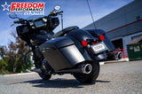 INDIAN 4" SLIP-ONS FOR CHIEFTAIN/ROADMASTER-CHALLENGER/PURSUIT/ELITE WITH HARD BAGS BUNDLE