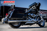 HARLEY TOURING AMERICAN OUTLAW & COMBAT FLUTED 4.5" MEGAPHONE SLIP-ONS BUNDLE 1995-PRESENT
