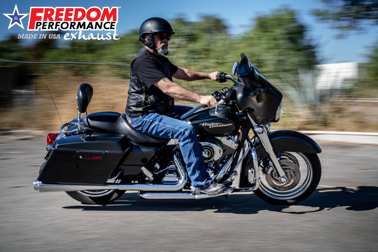 HARLEY TOURING AMERICAN OUTLAW & COMBAT FLUTED 4.5" MEGAPHONE SLIP-ONS BUNDLE 1995-PRESENT