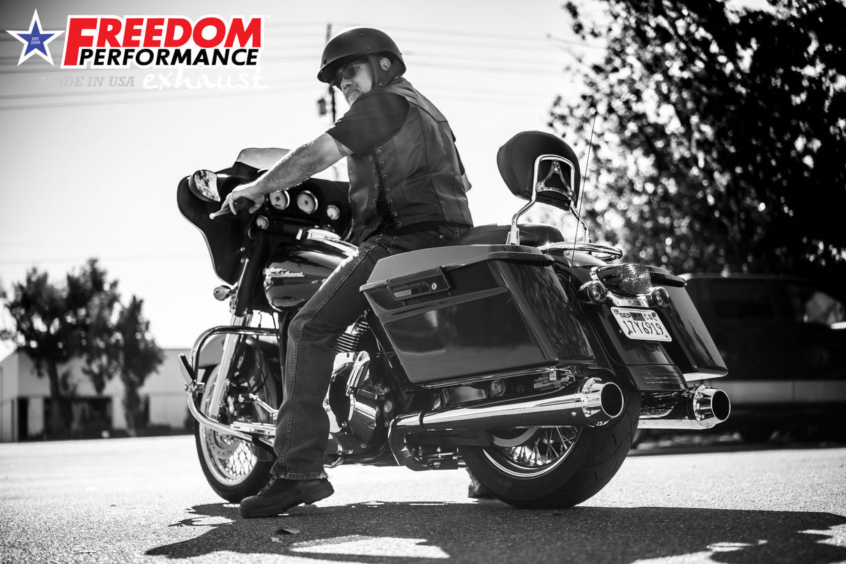 HARLEY TOURING AMERICAN OUTLAW & COMBAT FLUTED 4.5" MEGAPHONE SLIP-ONS BUNDLE 1995-PRESENT